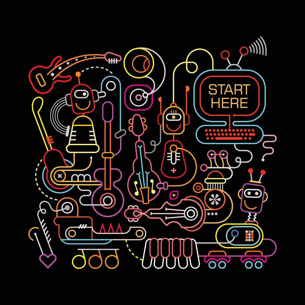 Recording Studio Vector Illustration