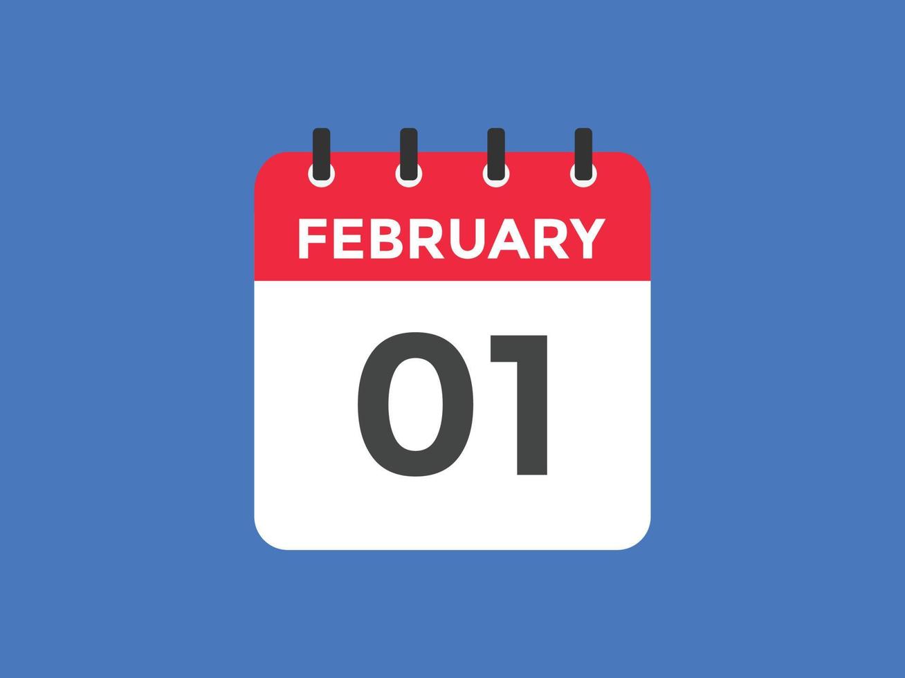 Recordatorio del calendario del 1 de febrero. Plantilla de icono de  calendario diario del 1 de febrero. calendario 1 de febrero plantilla de  diseño de iconos. ilustración vectorial 11069510 Vector en Vecteezy
