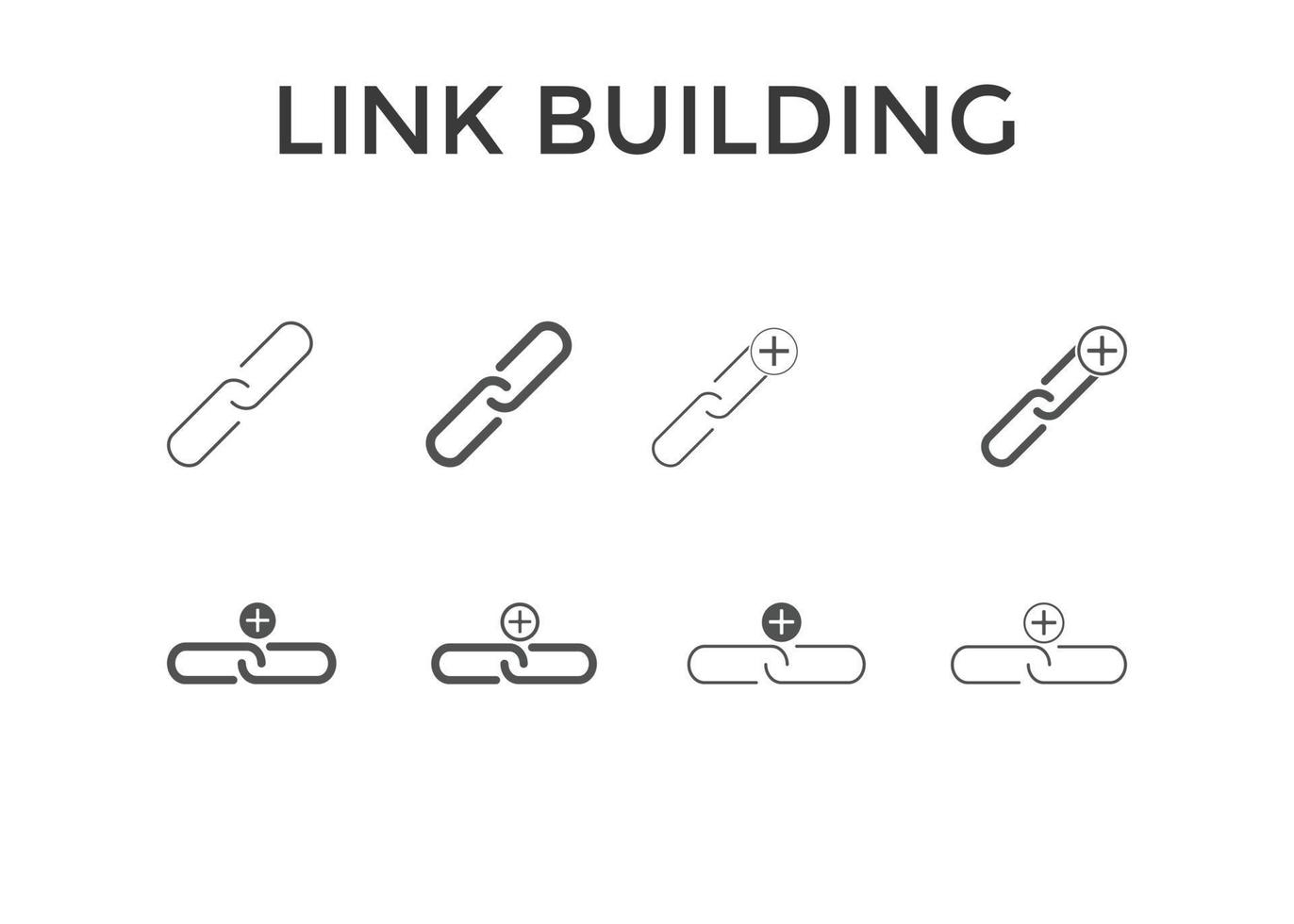 Ilustraciones de vectores de iconos de construcción de enlaces. utilizado para seo o sitios web