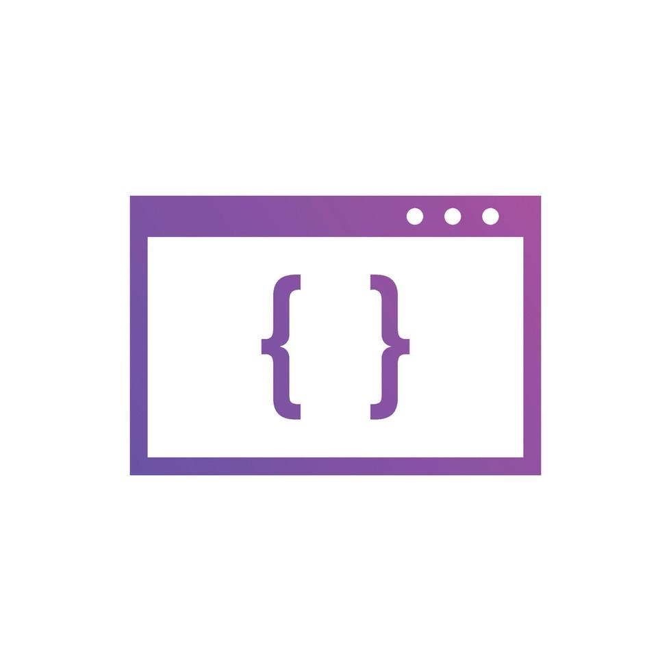 iconos de código web. símbolo de icono de codificación de sitio web vector