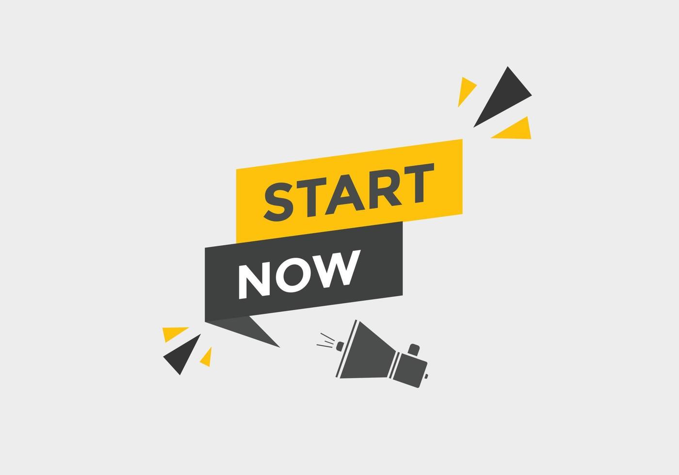 Start now button. speech bubbles. Start now text colorful web template. Vector Illustration