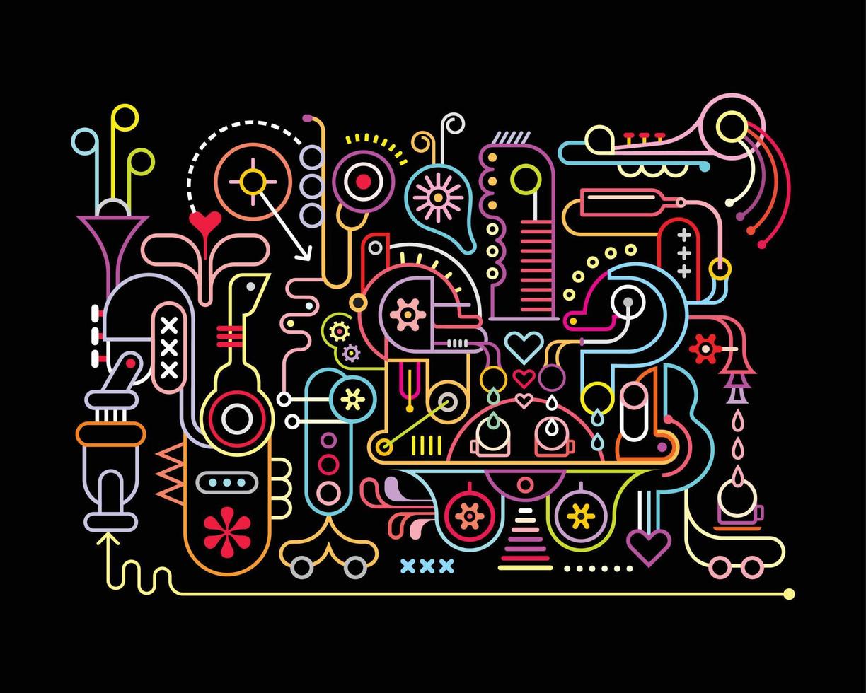 Neon Music Studio vector