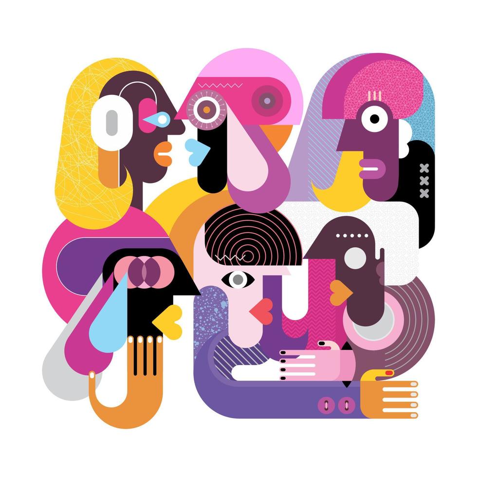 Six People vector artwork