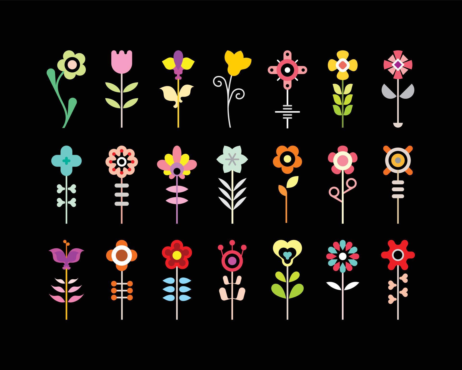 Flower Vector Icon Set 11069737 Vector Art at Vecteezy