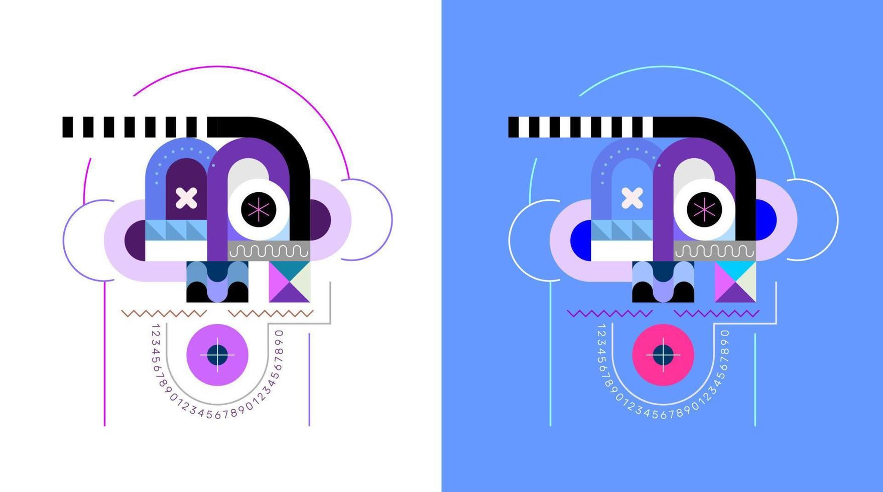 retratos geométricos de un hombre vector