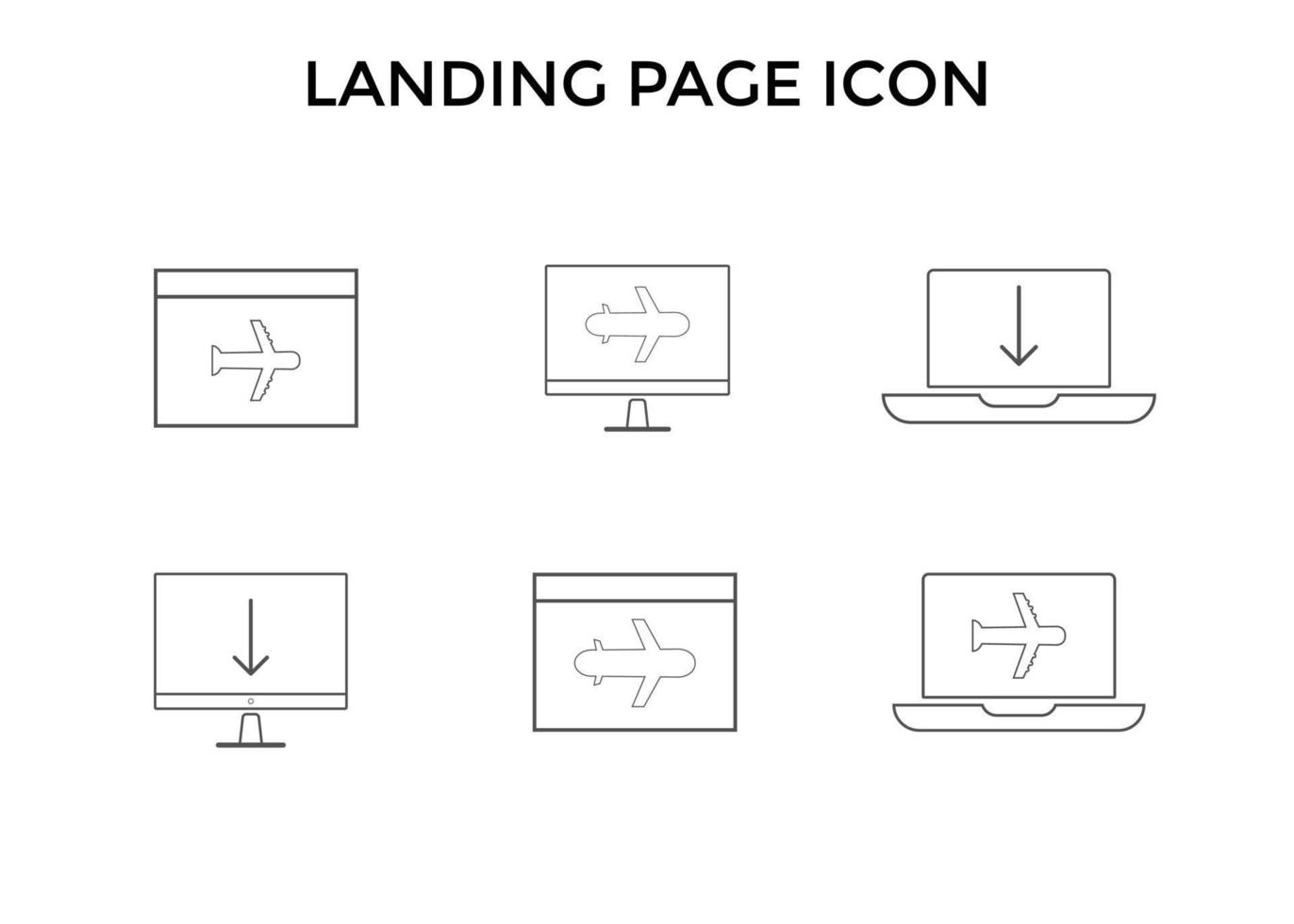 landing page icons. Used for SEO or websites vector