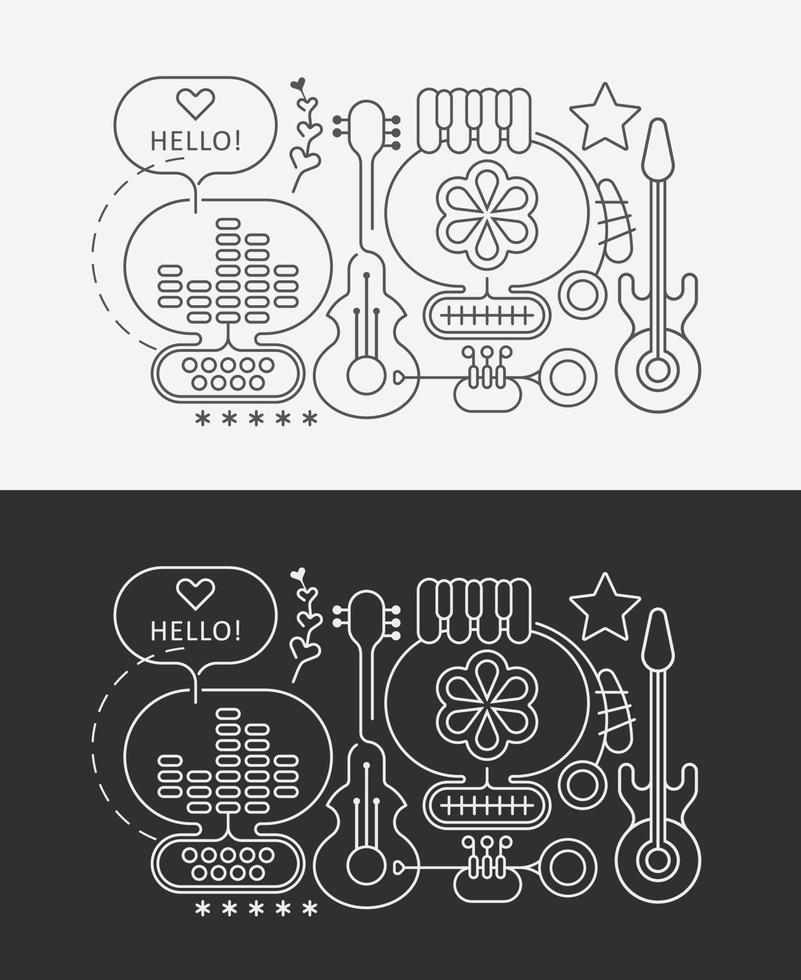 Abstract Musical Designs vector