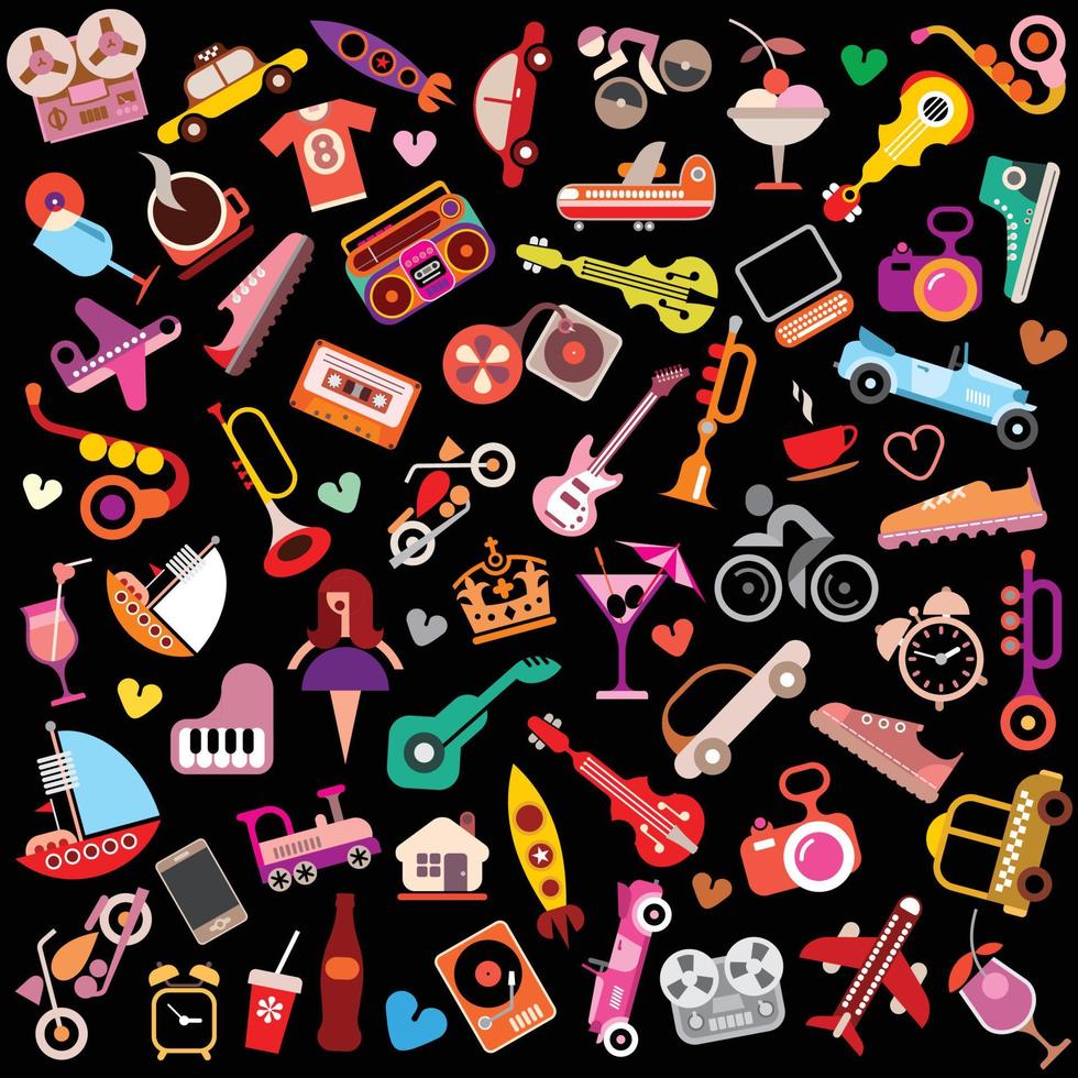 Random Objects Background vector