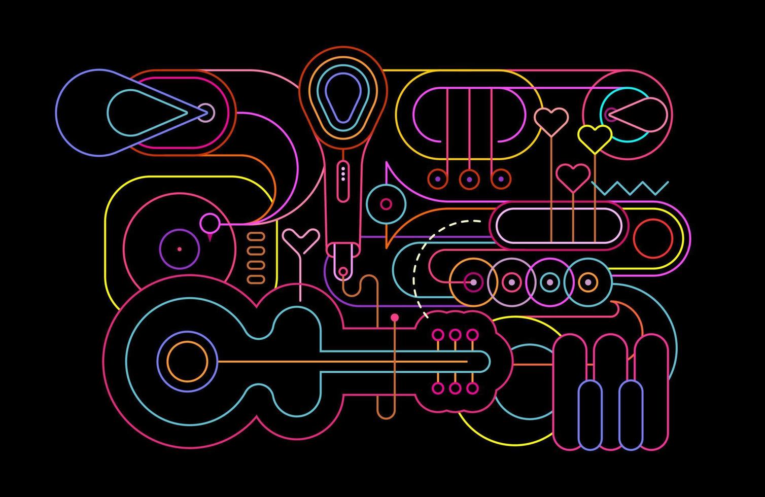 Music Instruments Neon vector