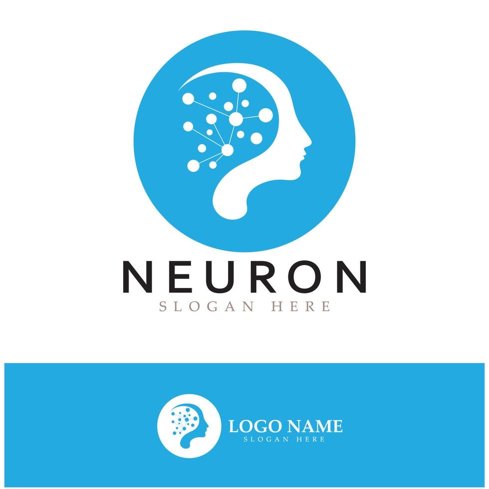 Neuron logo or nerve cell logo design,molecule logo illustration template icon with vector concept