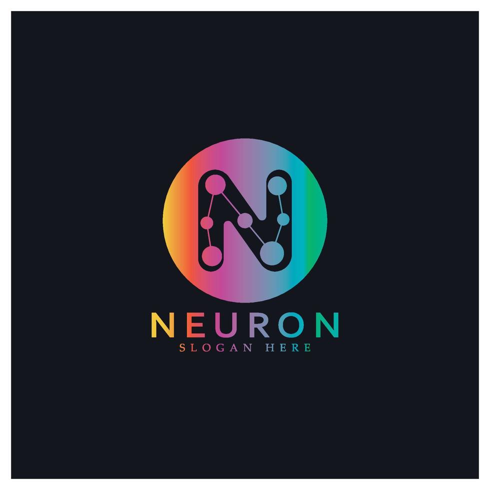Neuron logo or nerve cell logo design,molecule logo illustration template icon with vector concept