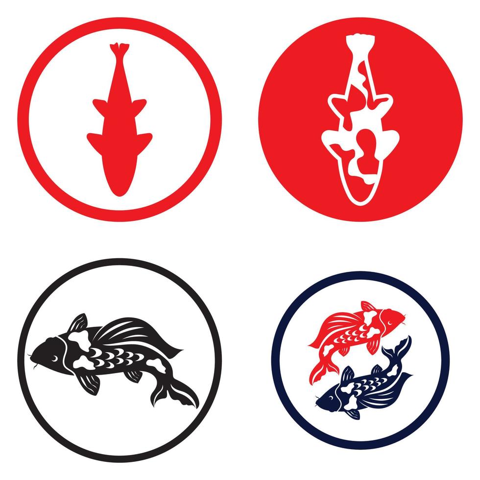 Koi Fish Logo Design Vector Template