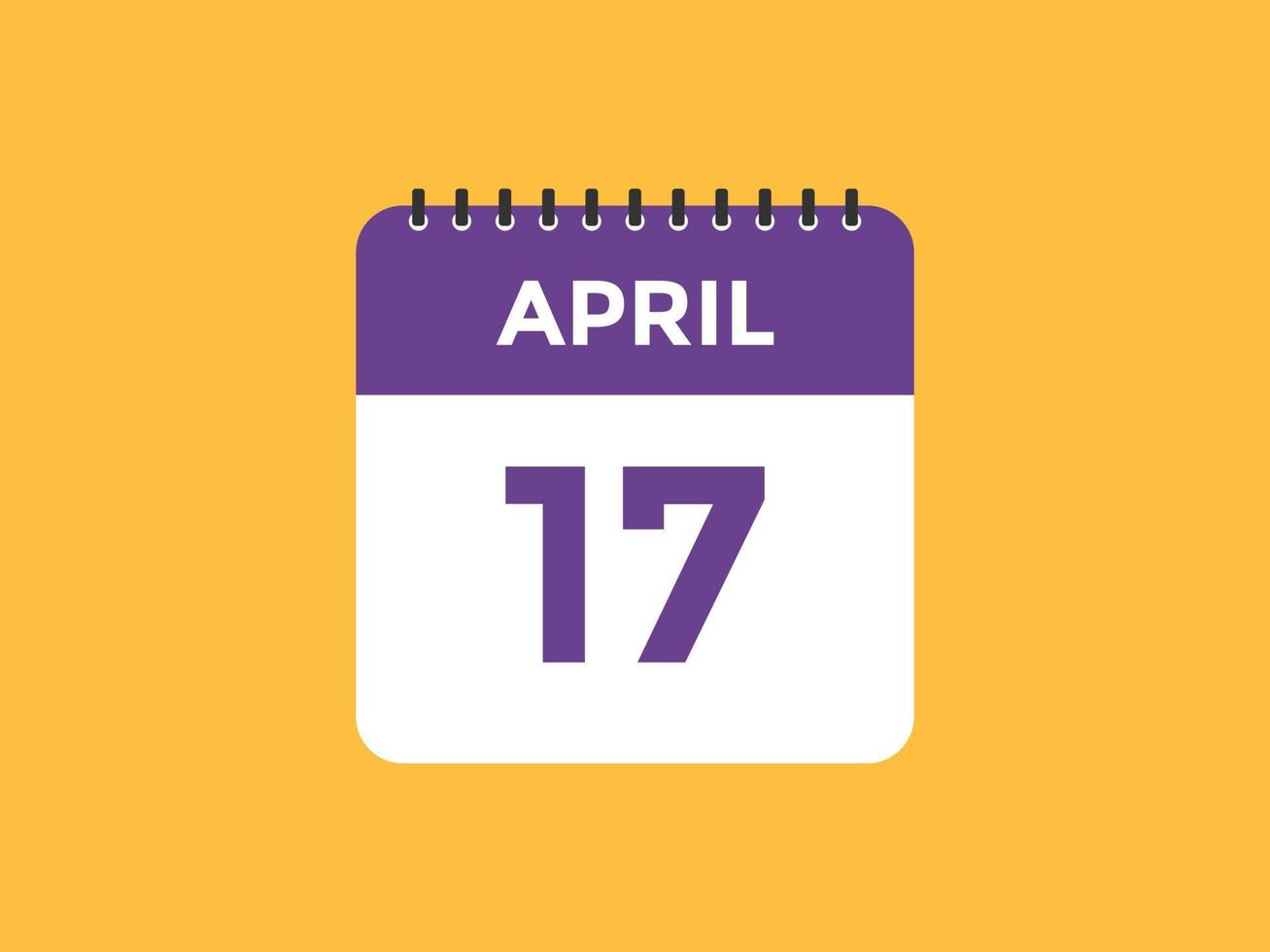 April 17 Calendar Reminder 17th April Daily Calendar Icon Template april-17-calendar-reminder-17th-april-daily-calendar-icon-template