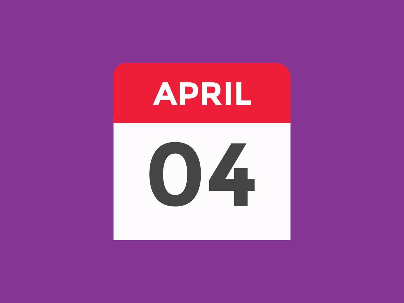 april 4 calendar reminder. 4th april daily calendar icon template. Calendar  4th april icon Design template. Vector illustration 11070211 Vector Art at  Vecteezy