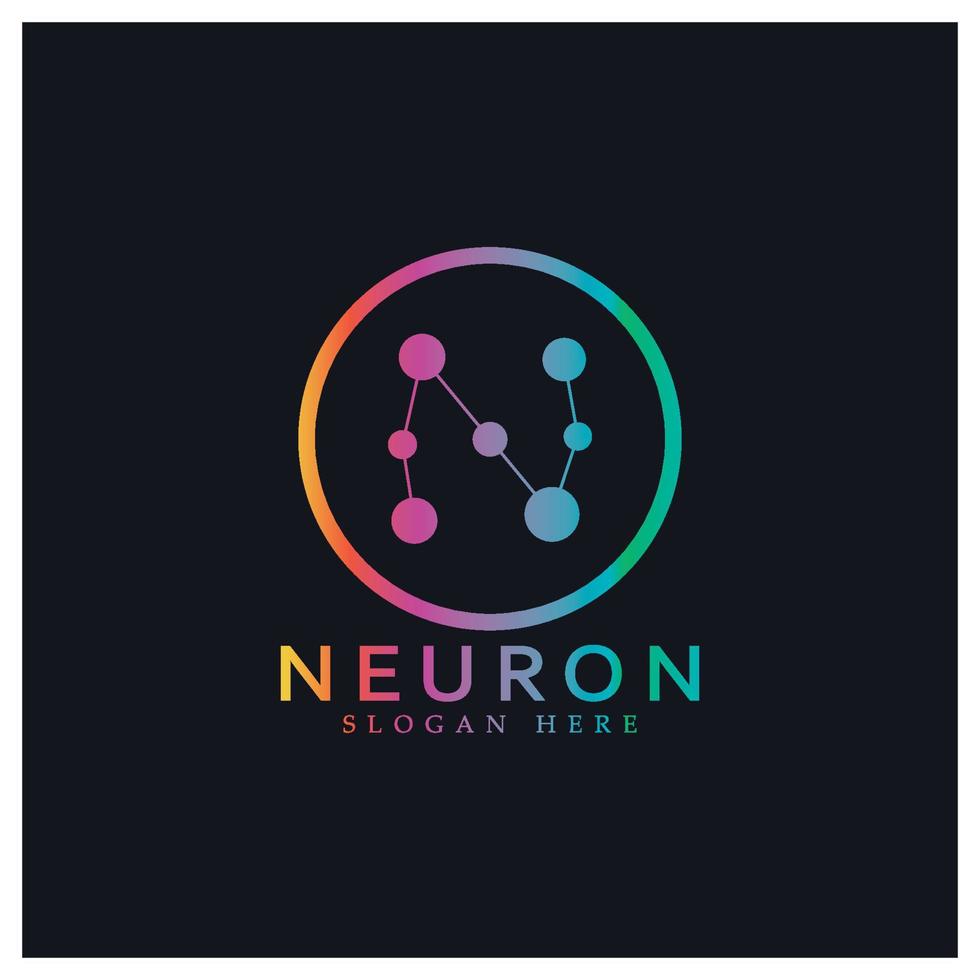 Neuron logo or nerve cell logo design,molecule logo illustration template icon with vector concept