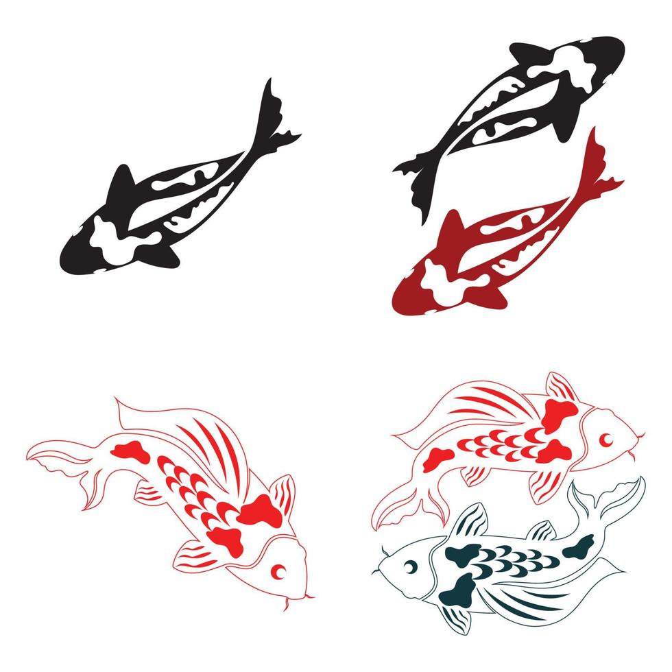 Koi Fish Logo Design Vector Template