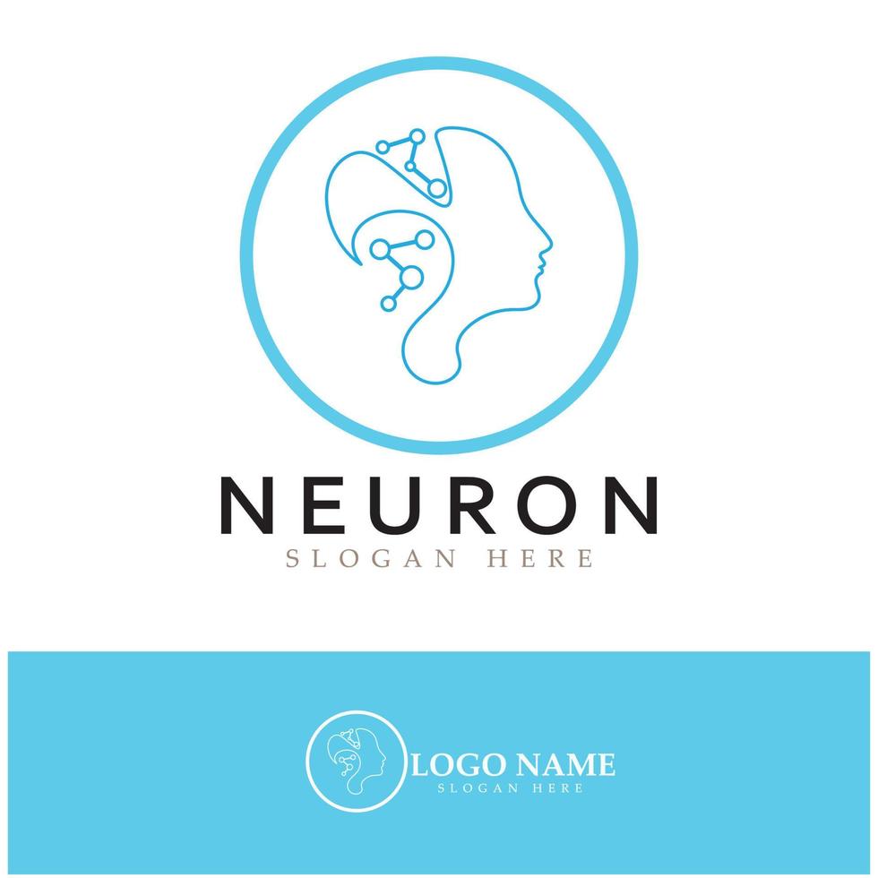 Neuron logo or nerve cell logo design,molecule logo illustration template icon with vector concept