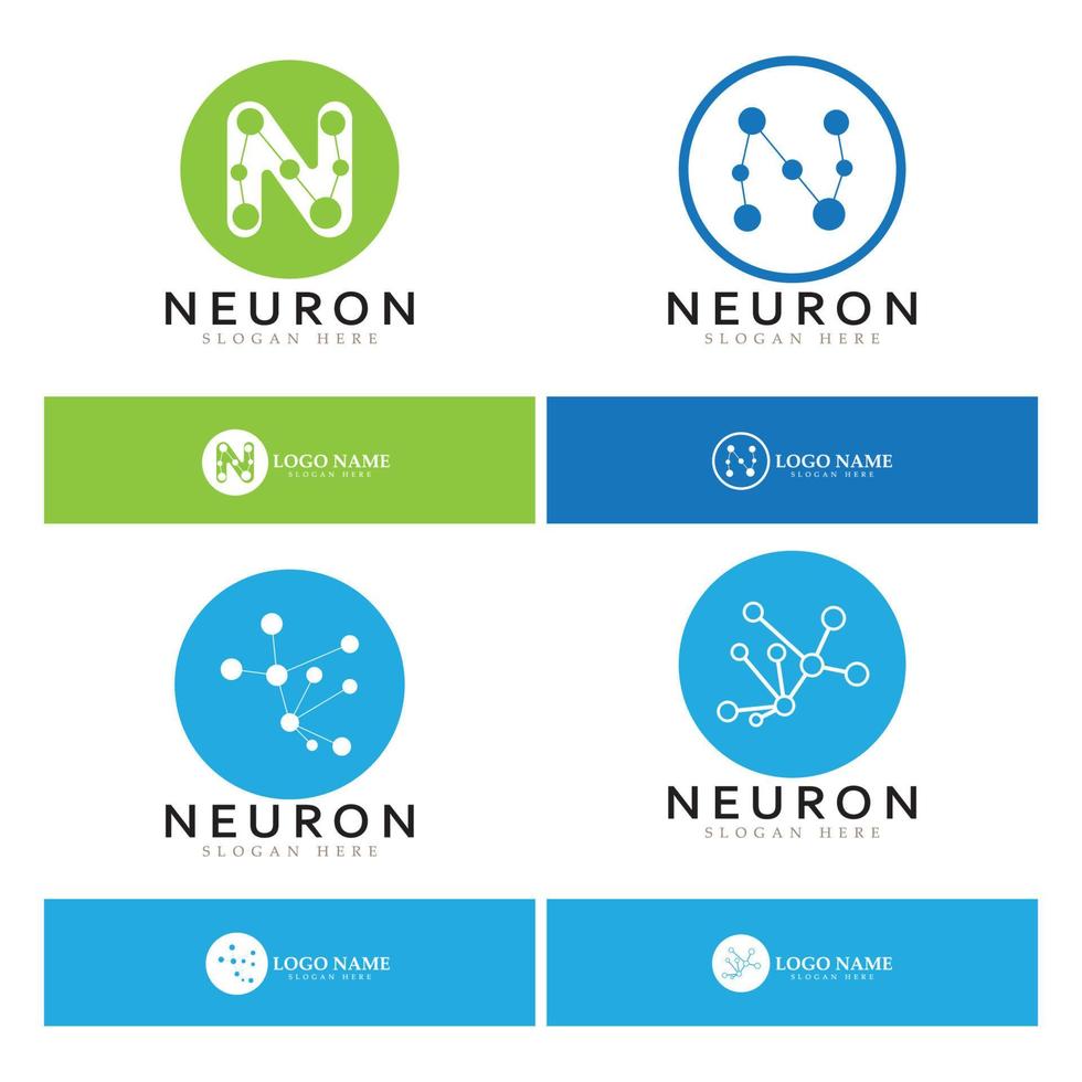 Neuron logo or nerve cell logo design,molecule logo illustration template icon with vector concept