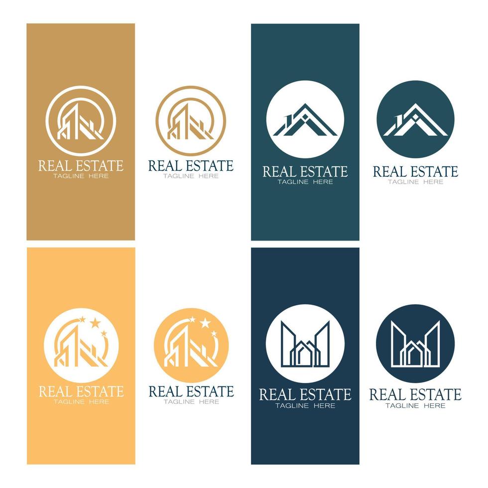 Diseño de ilustración de vector de logotipo de empresa inmobiliaria