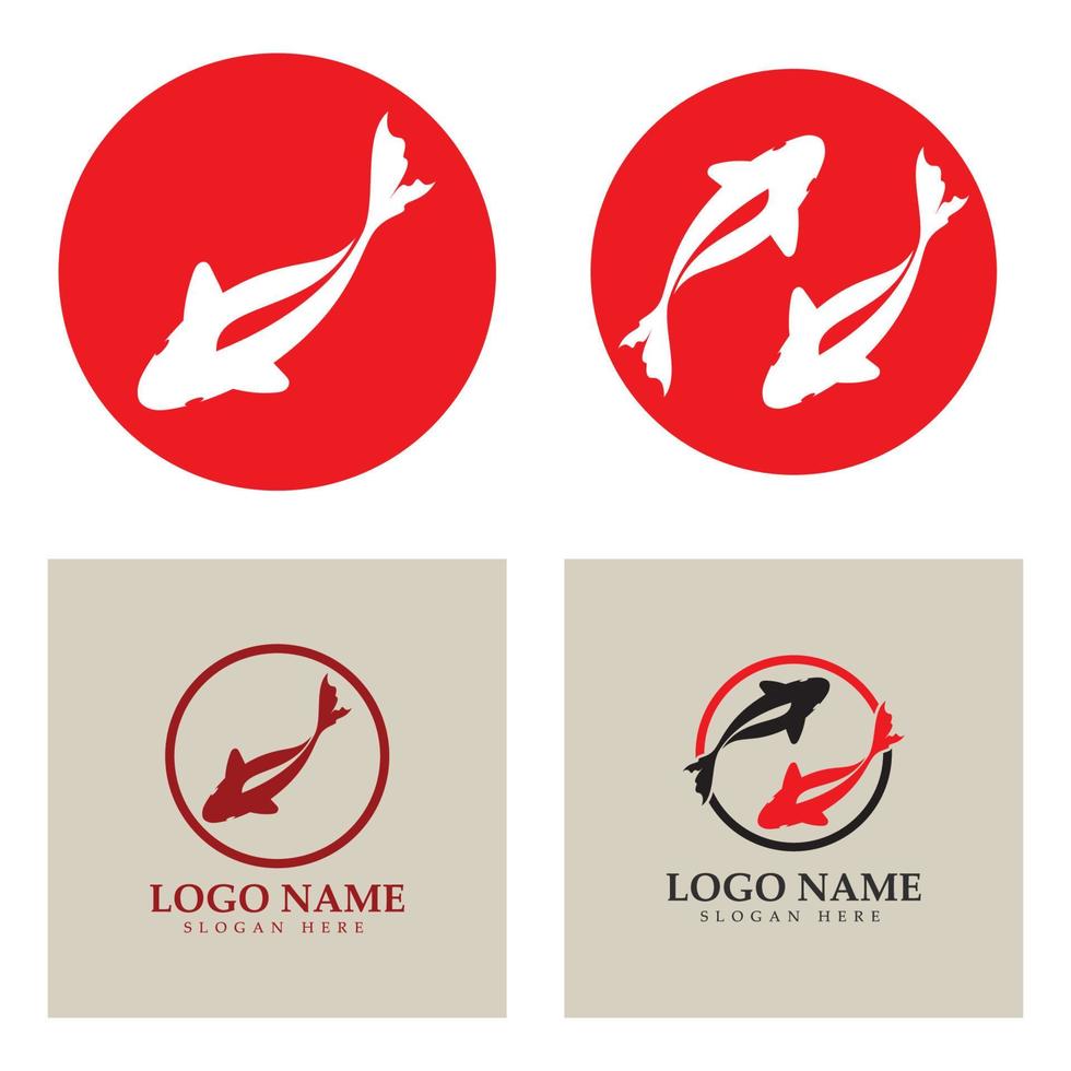 plantilla vectorial de diseño de logotipo de pez koi vector
