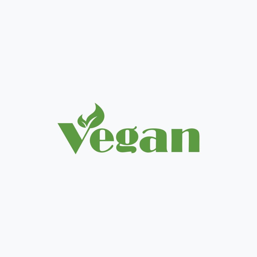 vegan nature design logo vector