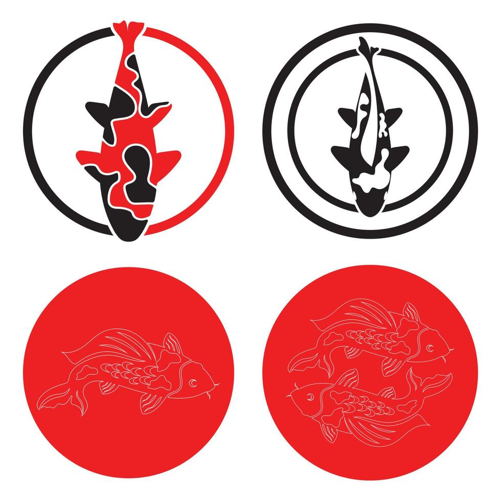 Koi Fish Logo Design Vector Template