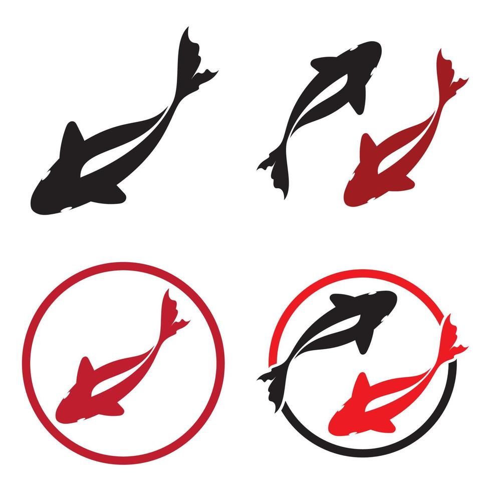 Koi Fish Logo Design Vector Template