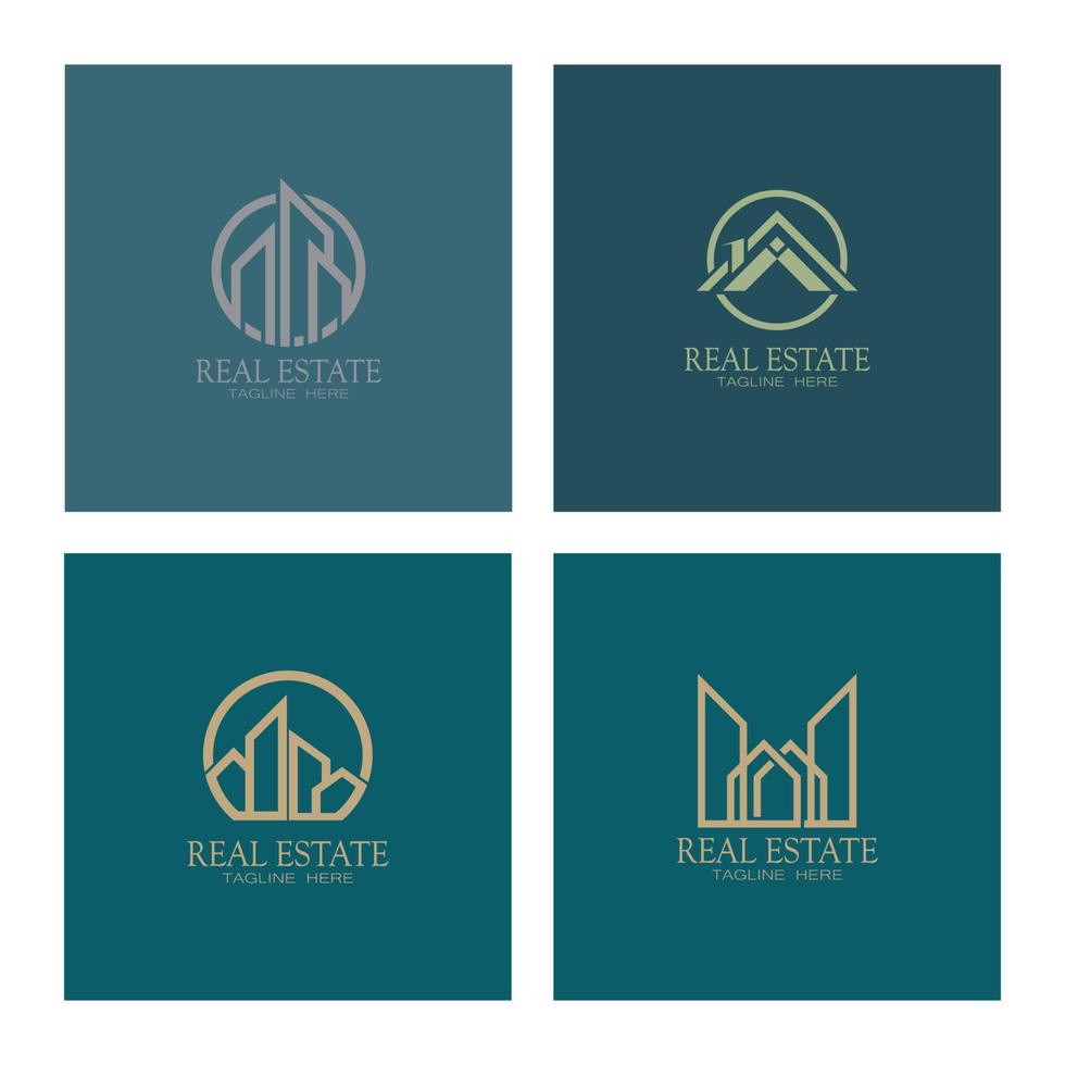 Diseño de ilustración de vector de logotipo de empresa inmobiliaria