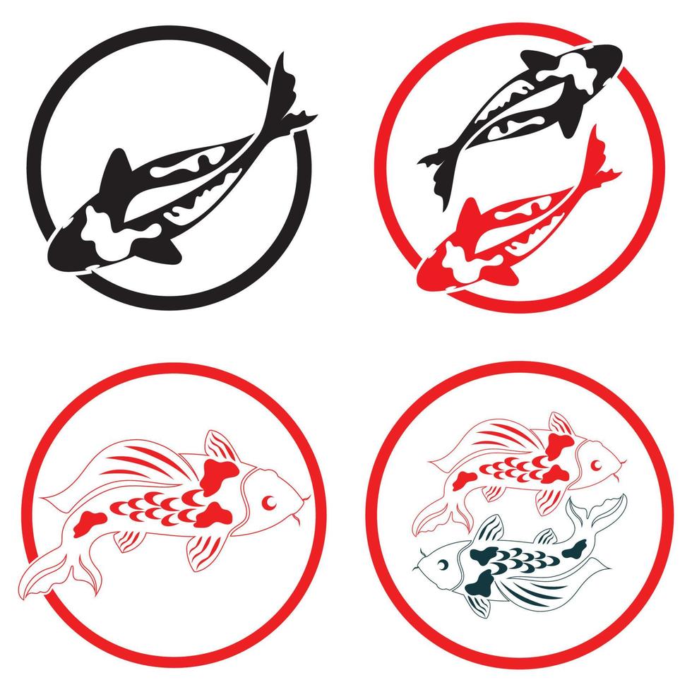 Koi Fish Logo Design Vector Template