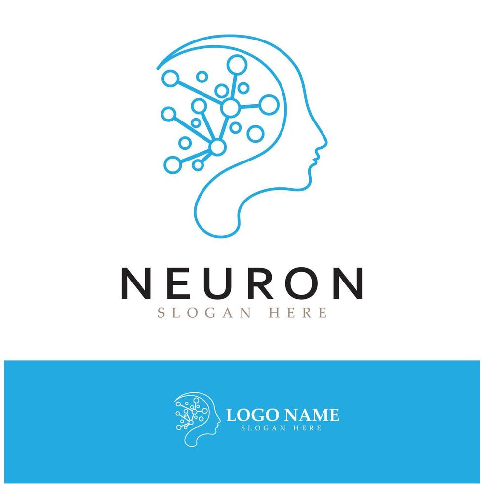 Neuron logo or nerve cell logo design,molecule logo illustration template icon with vector concept