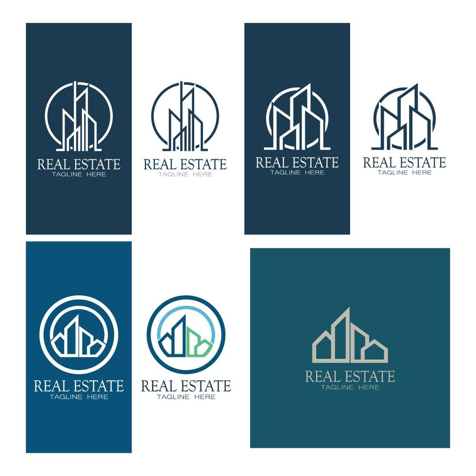 Diseño de ilustración de vector de logotipo de empresa inmobiliaria