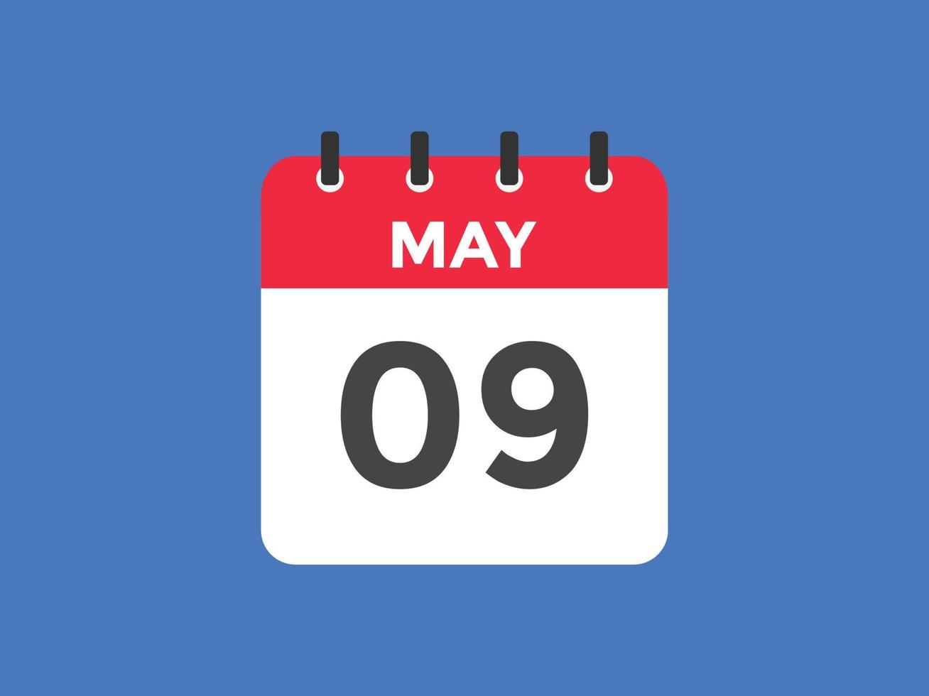 may 9 calendar reminder. 9th may daily calendar icon template. Calendar 9th may icon Design template. Vector illustration