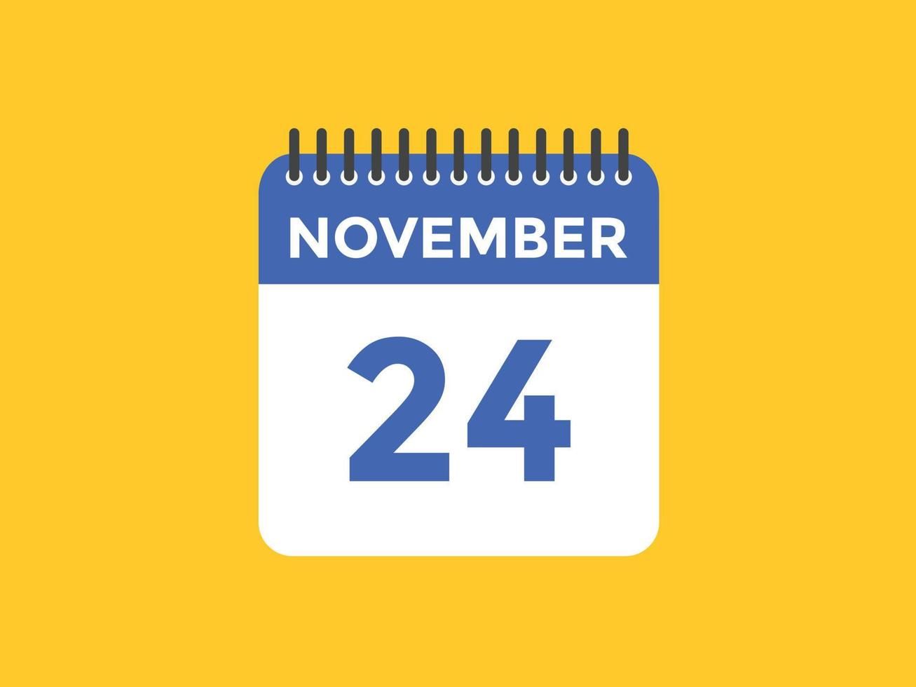 november 24 calendar reminder. 24th november daily calendar icon template. Calendar 24th november icon Design template. Vector illustration 11070593 Vector Art at Vecteezy