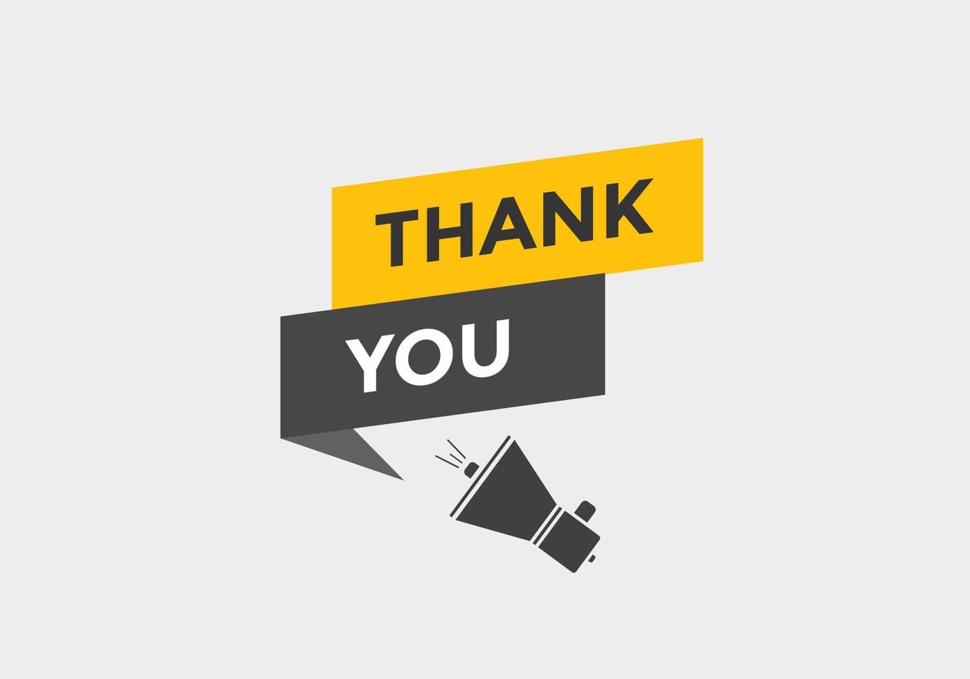 Thank you button. Thank you text web template. Vector Illustration.