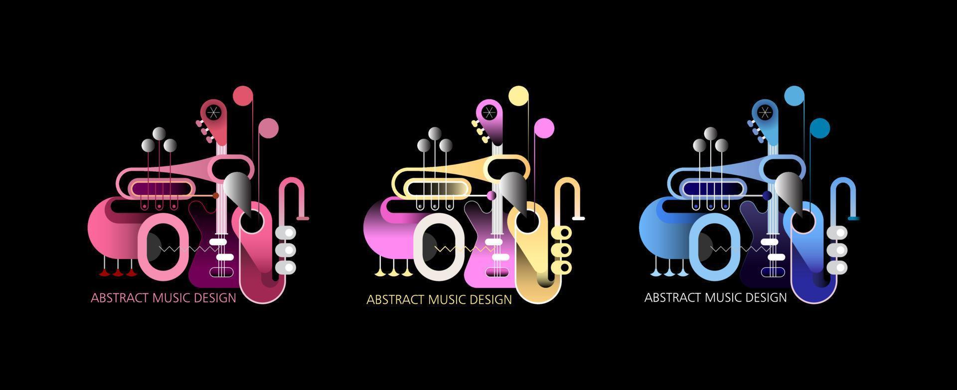 Three Concept Music Designs vector
