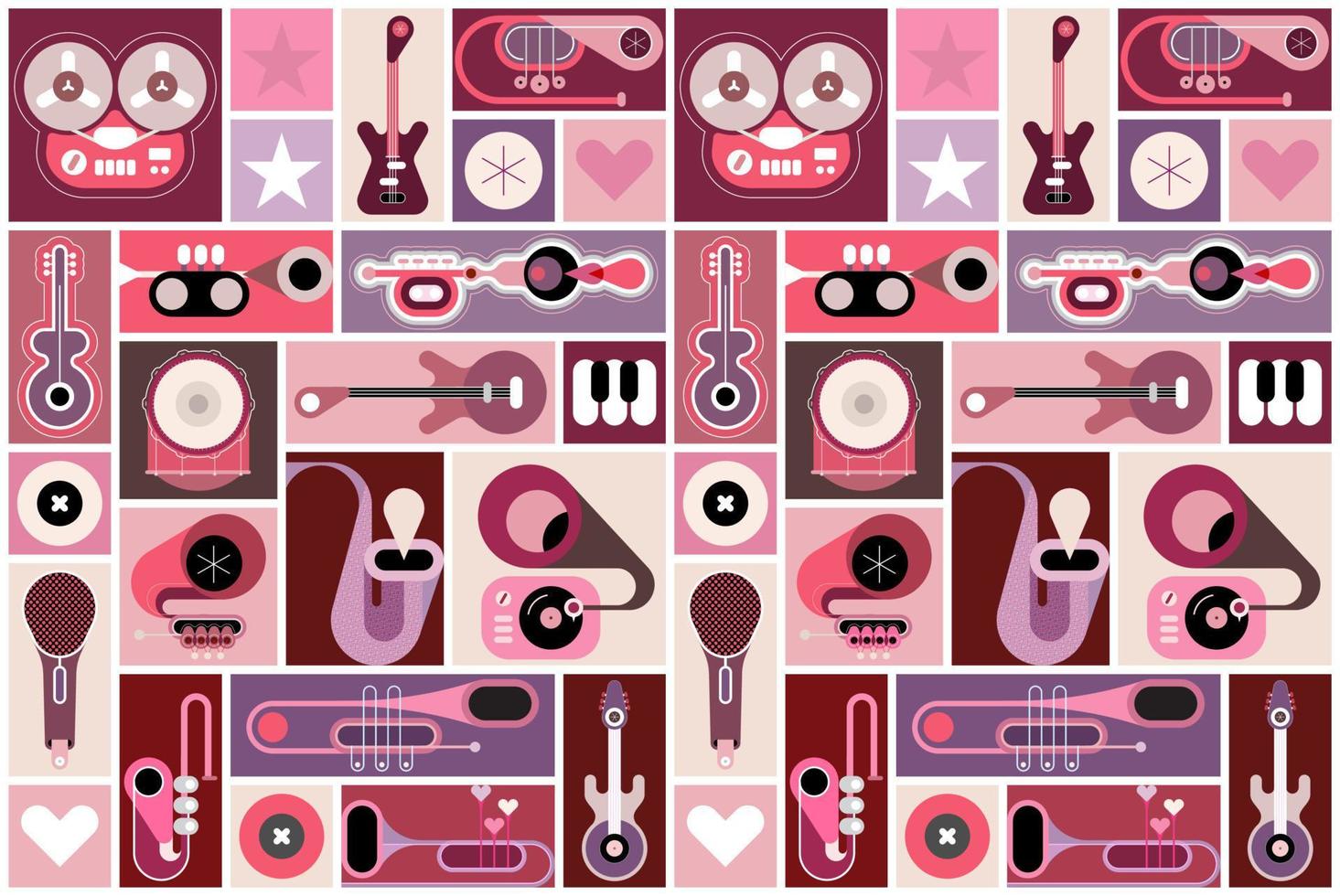 Music Instruments Vector Collage