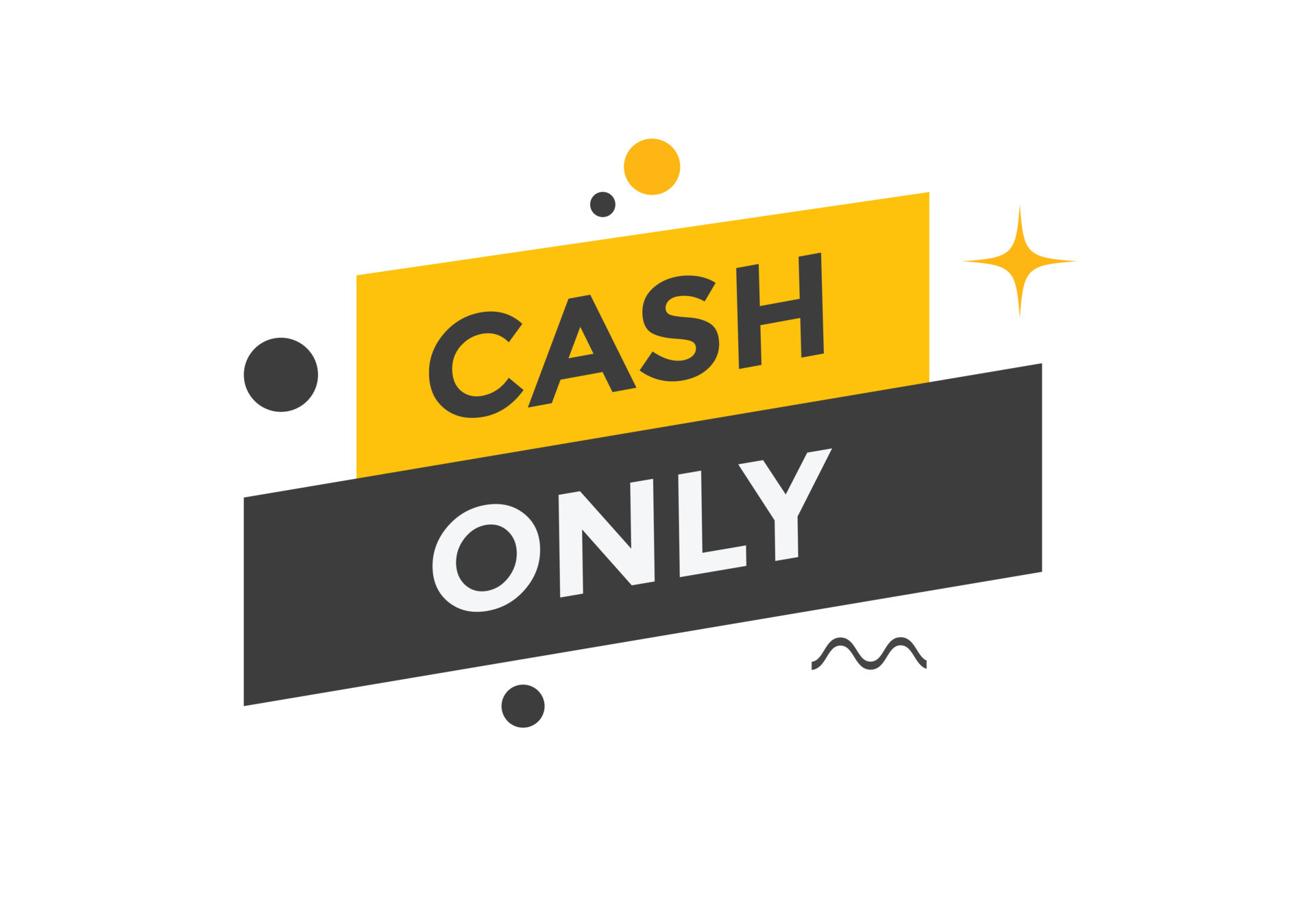 Cash only text button. speech bubble. Cash only Colorful web banner