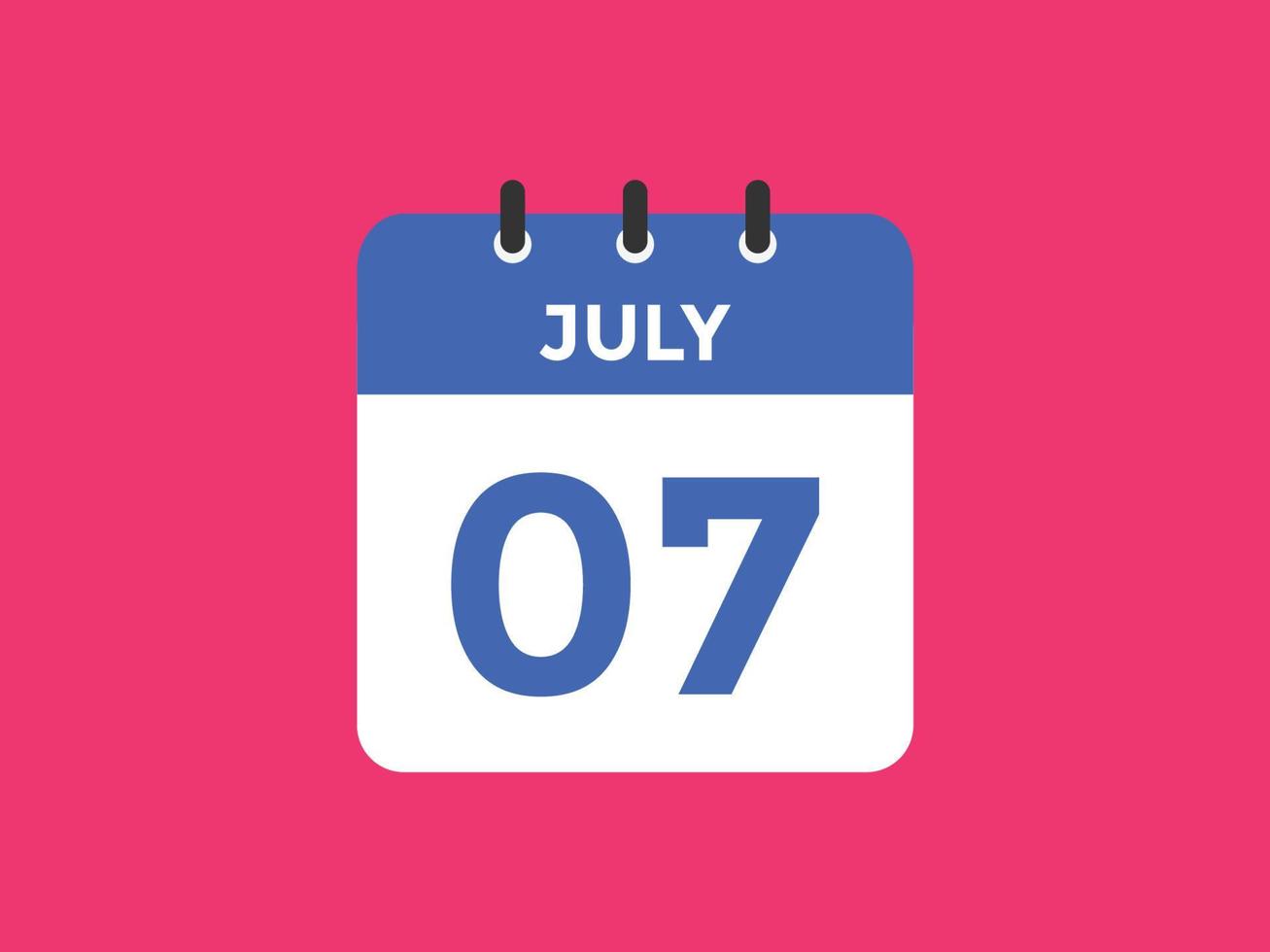 july 7 calendar reminder. 7th july daily calendar icon template. Calendar 7th july icon Design template. Vector illustration 11071047 Vector Art at Vecteezy