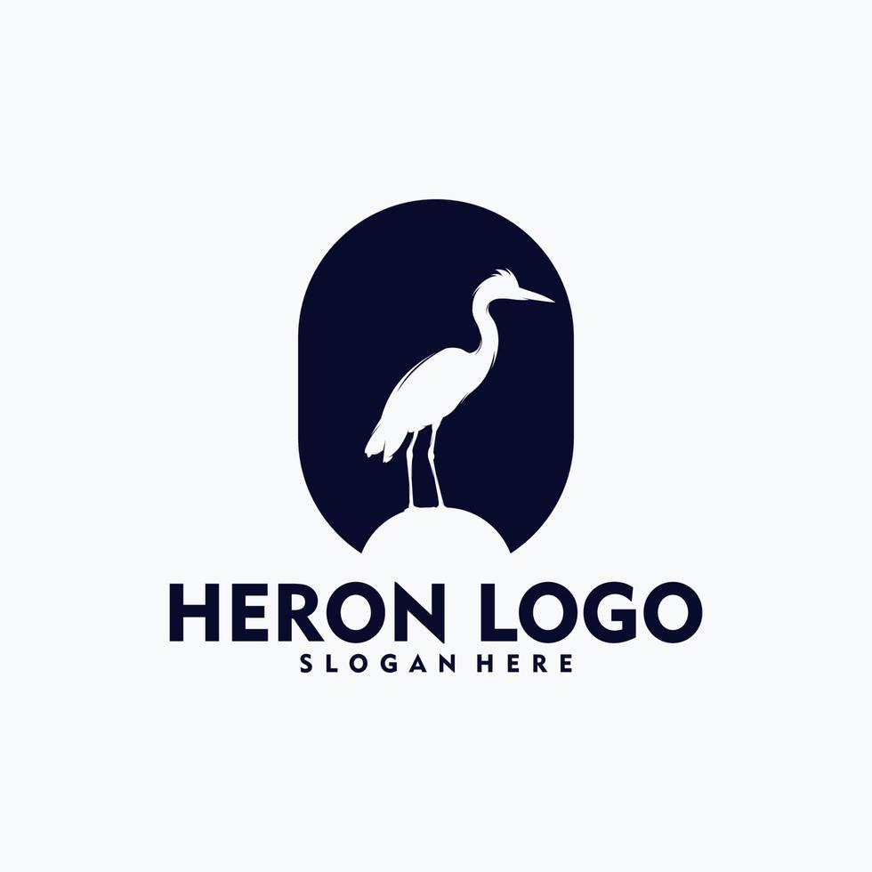 concepto de logotipo de garza simple arte vectorial vector