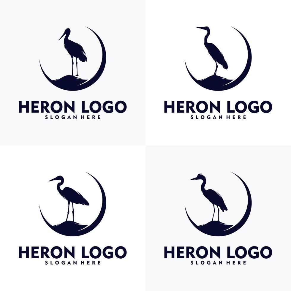 concepto de logotipo de garza simple arte vectorial vector