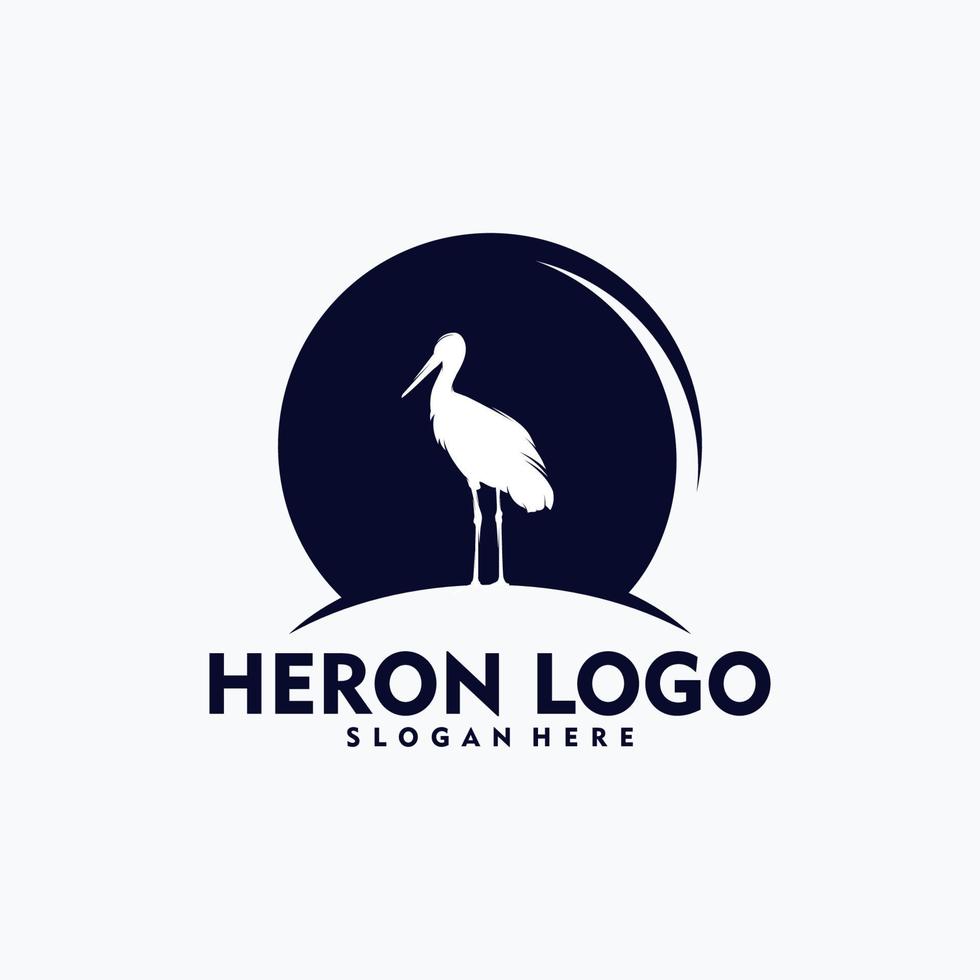 concepto de logotipo de garza simple arte vectorial vector