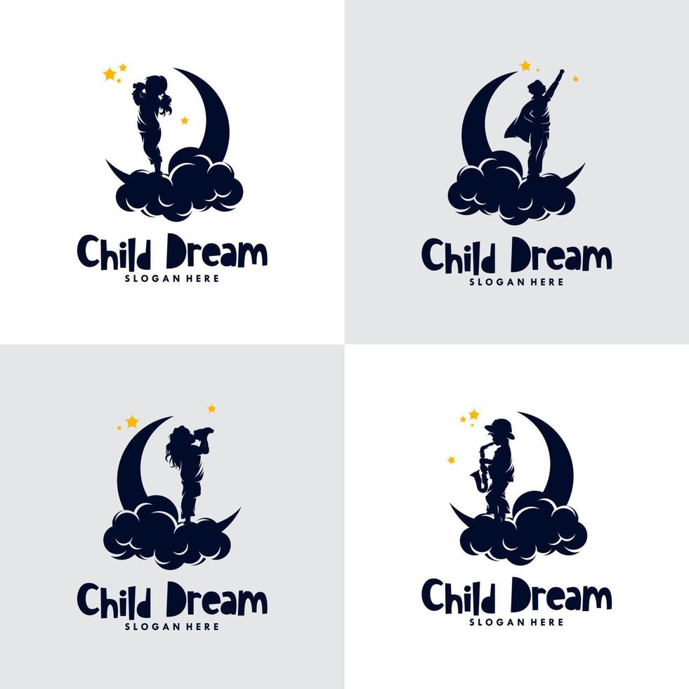 Set of child dreams logo vector