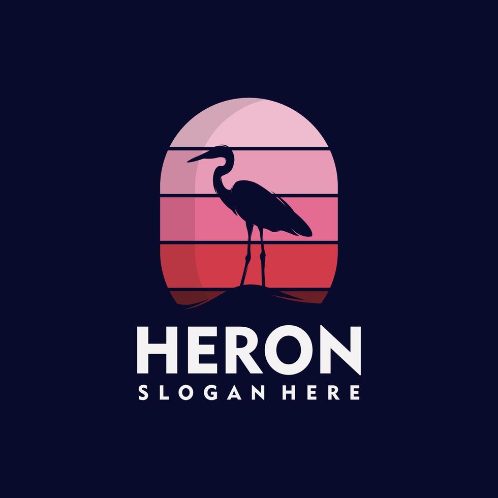 Simple heron logo concept vector art