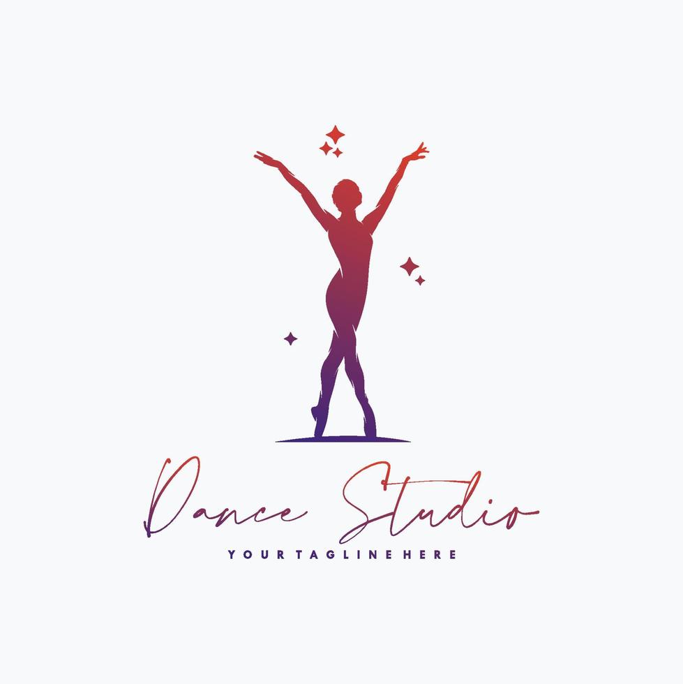 diseño de logotipo de gimnasia abstracta colorida vector