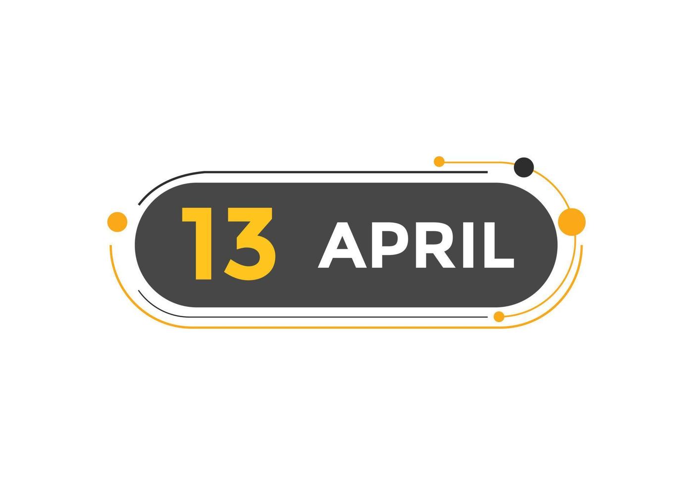 April 13 Calendar Reminder 13th April Daily Calendar Icon Template april-13-calendar-reminder-13th-april-daily-calendar-icon-template