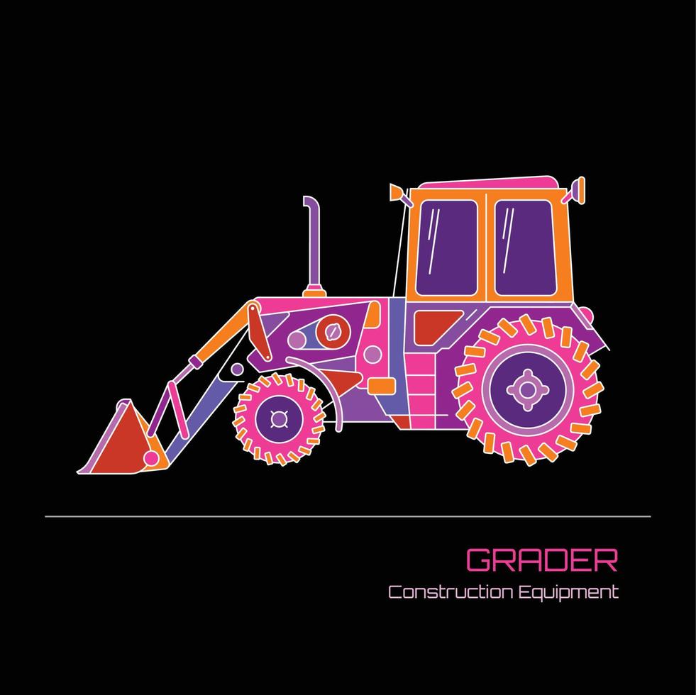 Grader mosaic style vector illustration