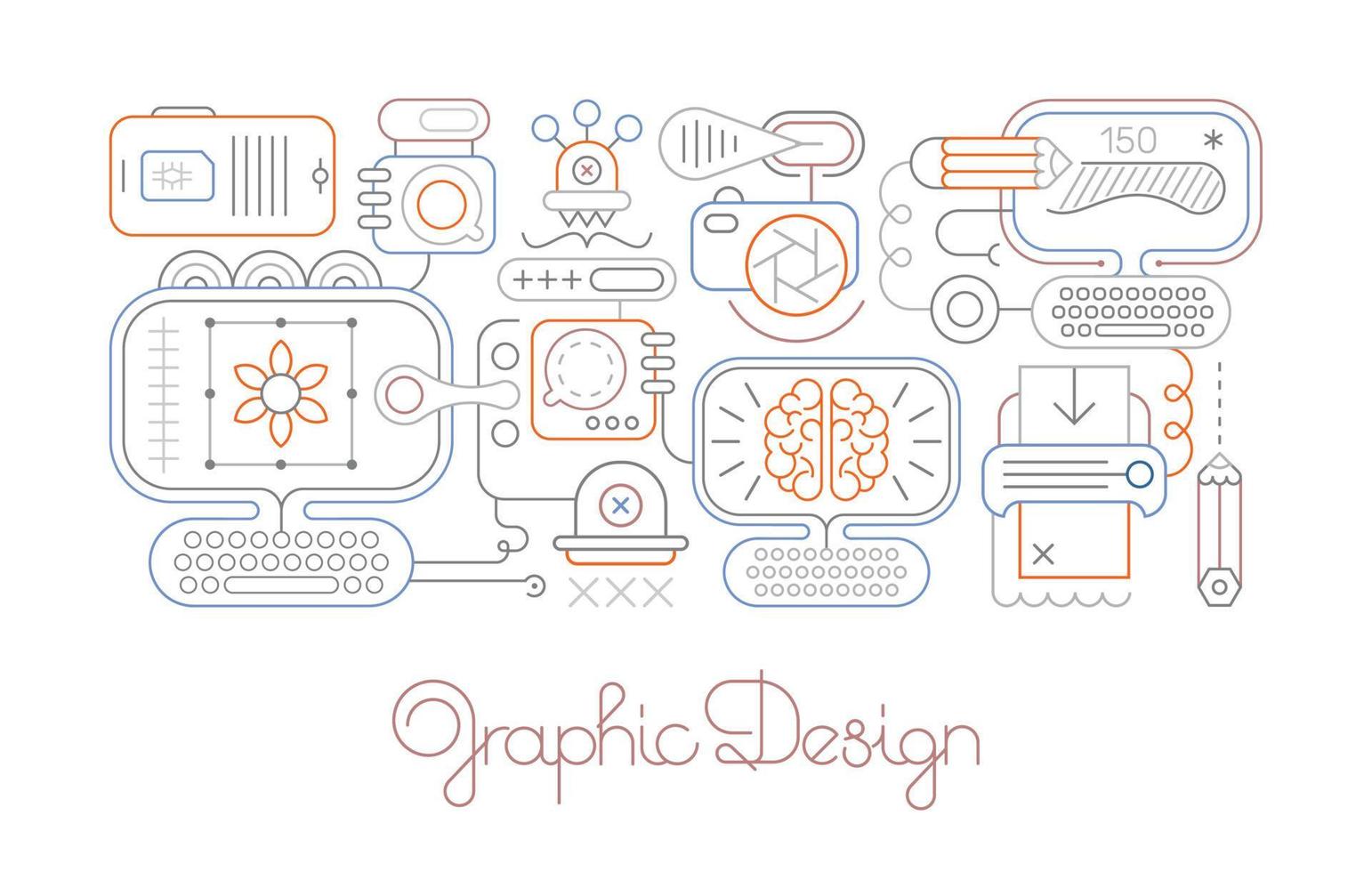 Graphic Design vector line art