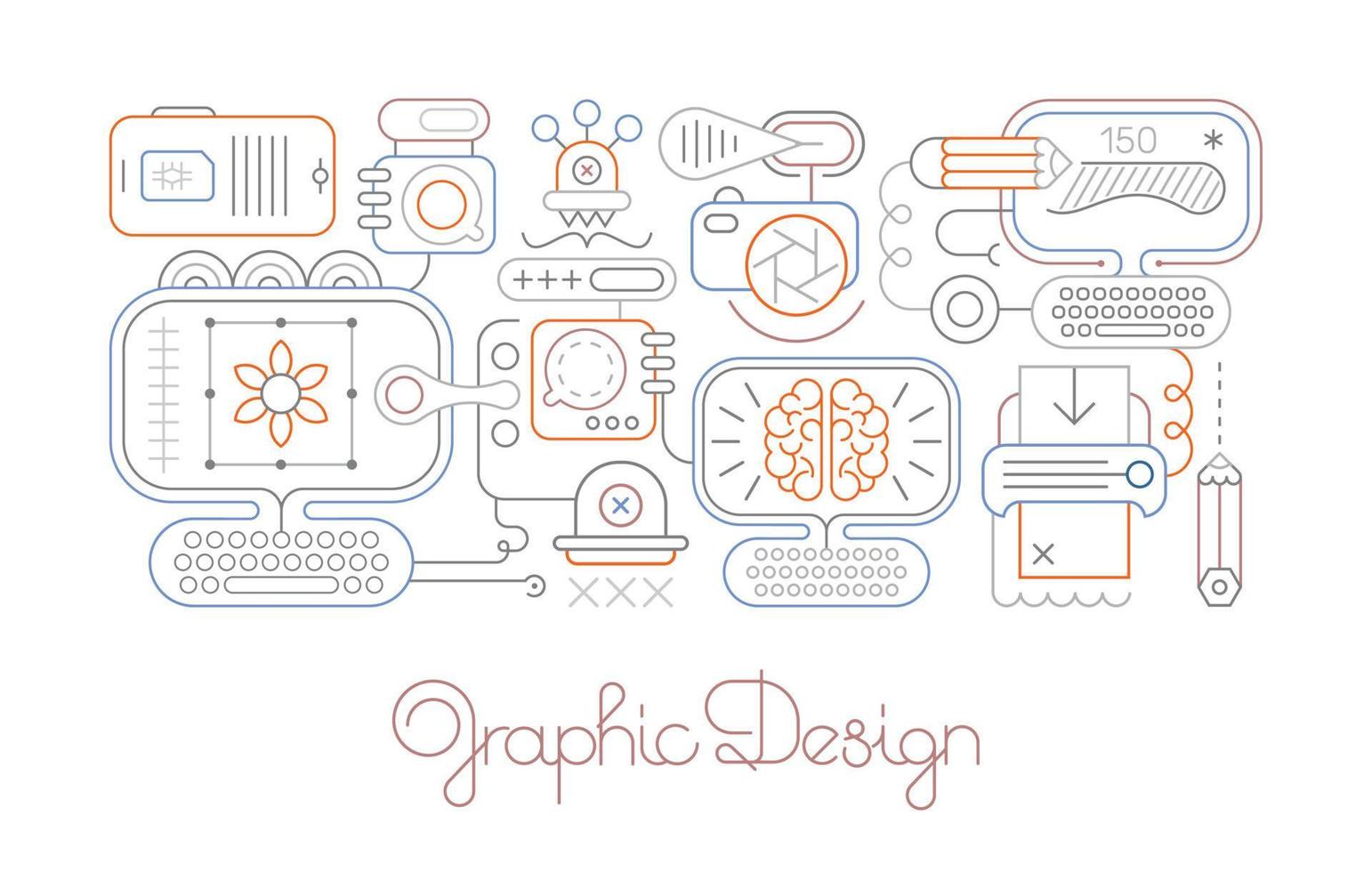 Graphic Design vector line art