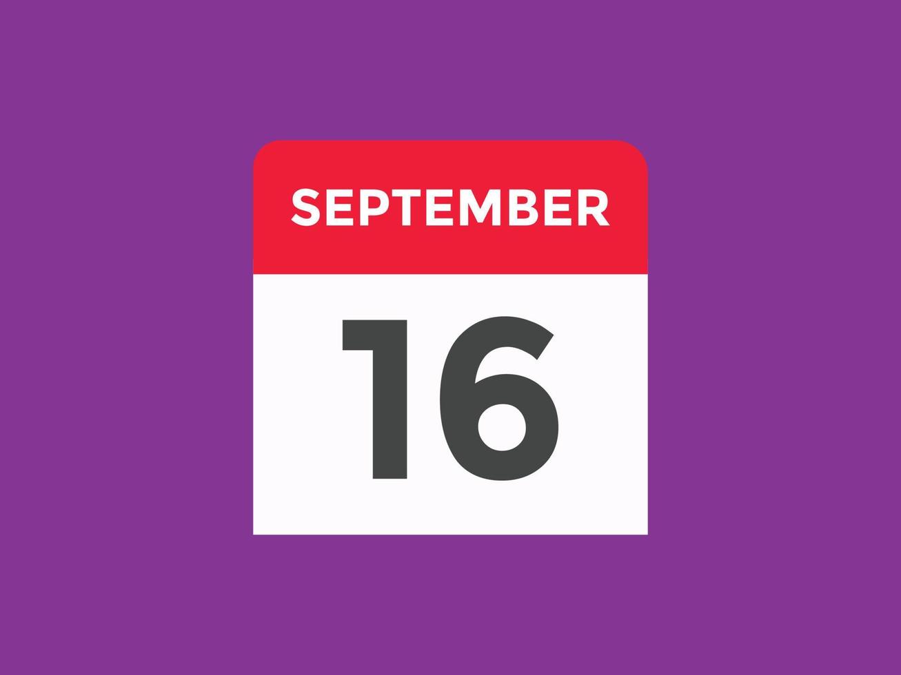september 16 calendar reminder. 16th september daily calendar icon ...