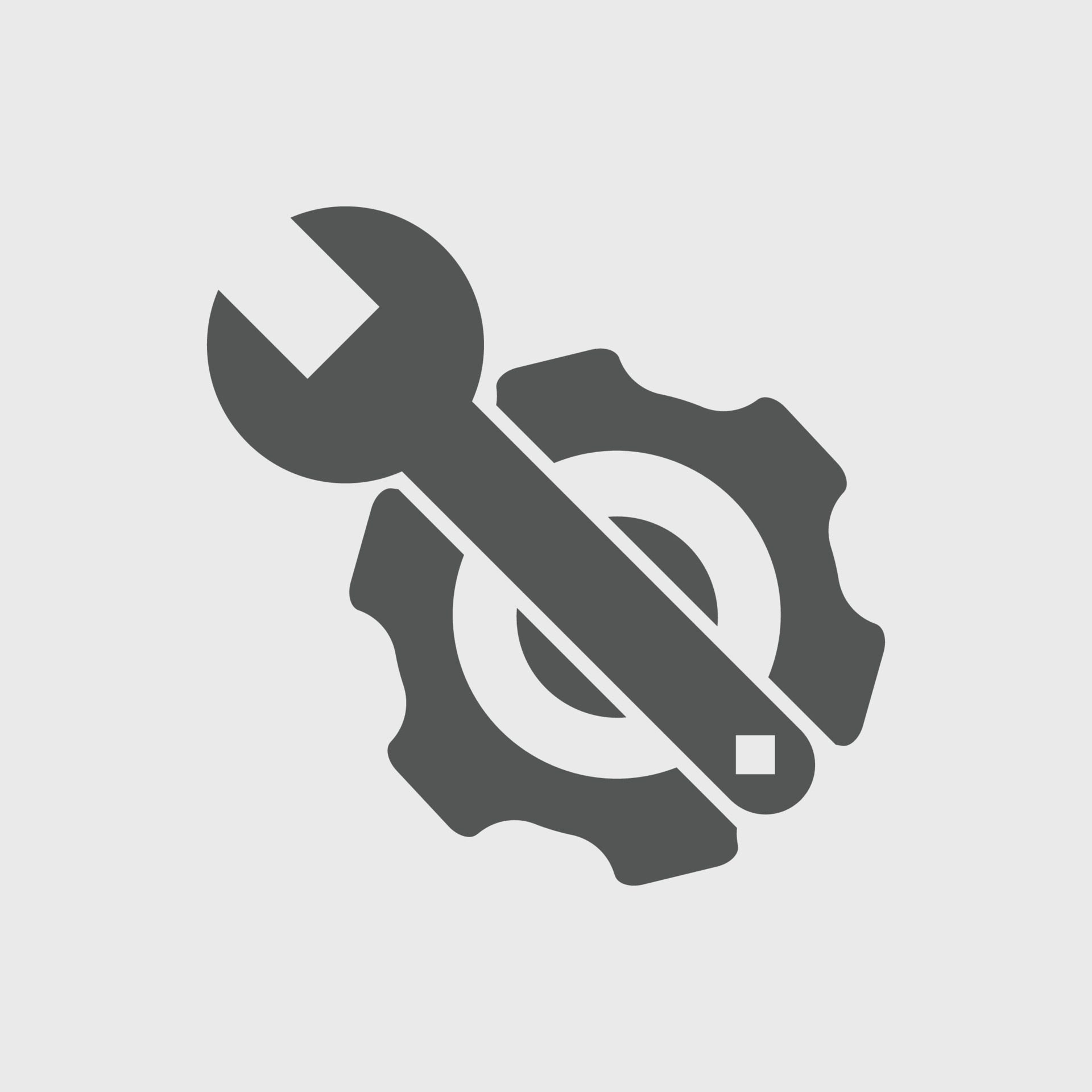 Gear and Wrench icon set Vector illustration. Service Tools icon pack